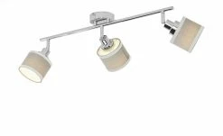 Wofi Strahler 3-flammig, chrom/ Stoffschirm grau 10 Wofi Strahler 3-flammig, chrom/ Stoffschirm grau -Innenleuchten Verkaufsladen 11686184 5 202103152232