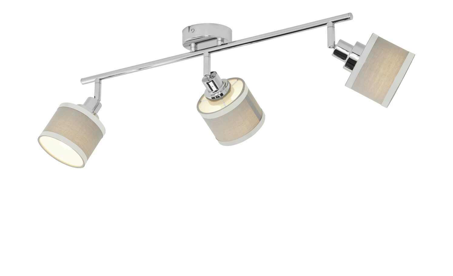 Wofi Strahler 3-flammig, chrom/ Stoffschirm grau 5 Wofi Strahler 3-flammig, chrom/ Stoffschirm grau – Bild 3