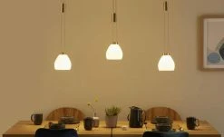 B-Leuchten LED-Pendelleuchte, 3-flammig, messing-matt -Innenleuchten Verkaufsladen 11686227 1 202112232232