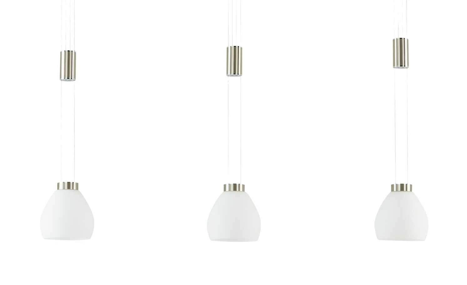 B-Leuchten LED-Pendelleuchte, 3-flammig, Nickel-matt 3 B-Leuchten LED-Pendelleuchte, 3-flammig, Nickel-matt