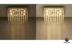 B-Leuchten LED-Deckenleuchte, chrom mit Glasbehang