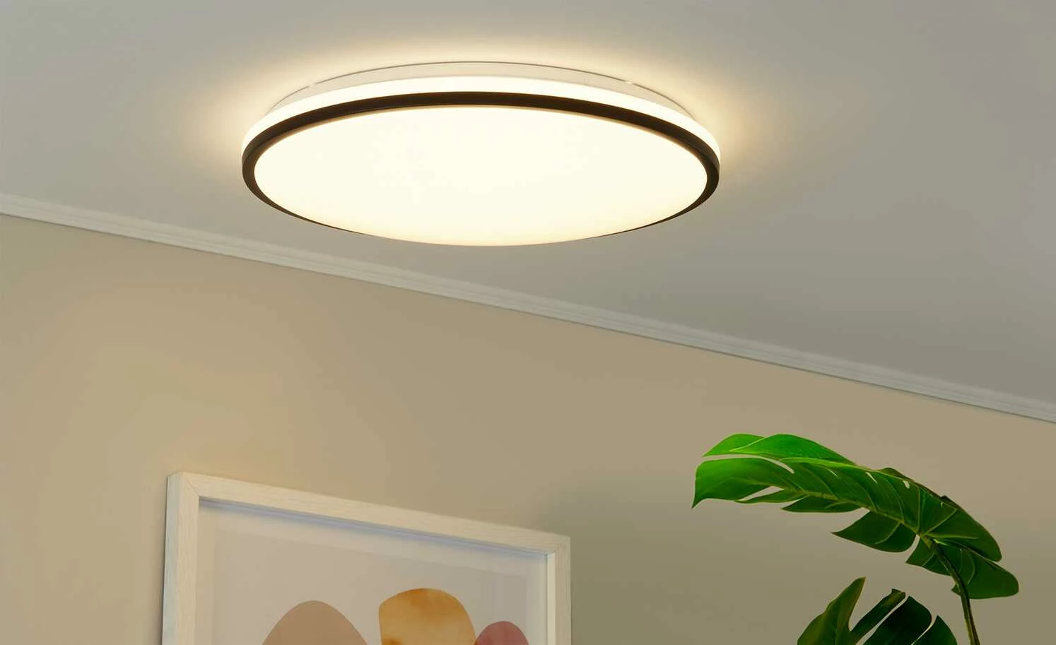 LED-Deckenleuchte, weiß mit schwarzem Ring `groß` | 48|W 5 LED-Deckenleuchte, weiß mit schwarzem Ring `groß` | 48|W – Bild 3