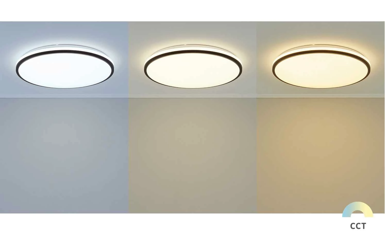 LED-Deckenleuchte, weiß mit schwarzem Ring `groß` | 48|W 4 LED-Deckenleuchte, weiß mit schwarzem Ring `groß` | 48|W – Bild 2