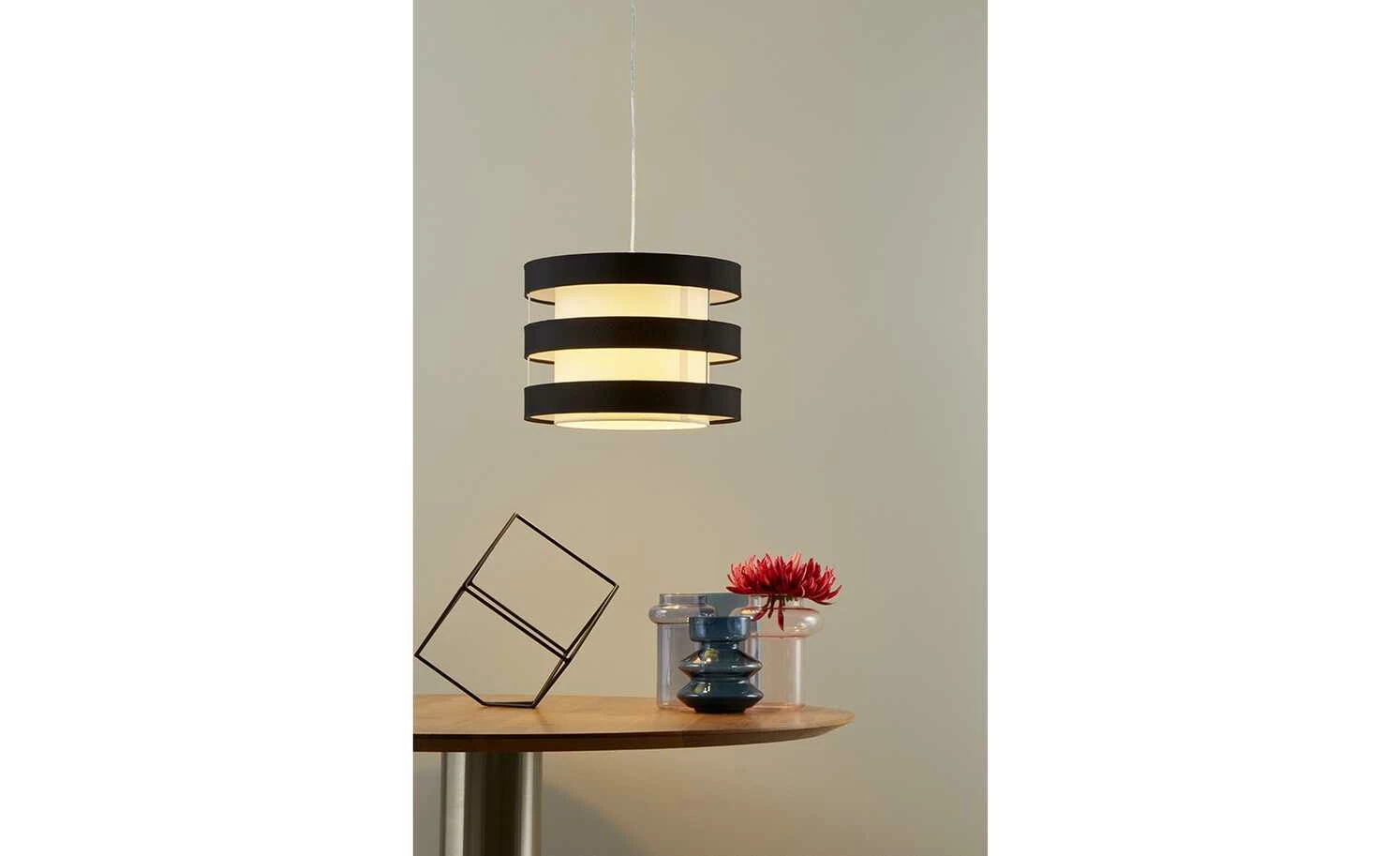 KHG Pendelleuchte, 1-flammig, Schirm schwarz/weiß `klein` 4 KHG Pendelleuchte, 1-flammig, Schirm schwarz/weiß `klein` – Bild 2