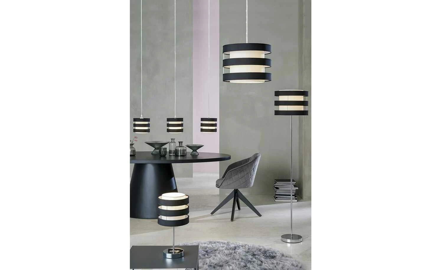 KHG Pendelleuchte, 1-flammig, Schirm schwarz/weiß `klein` 3 KHG Pendelleuchte, 1-flammig, Schirm schwarz/weiß `klein`