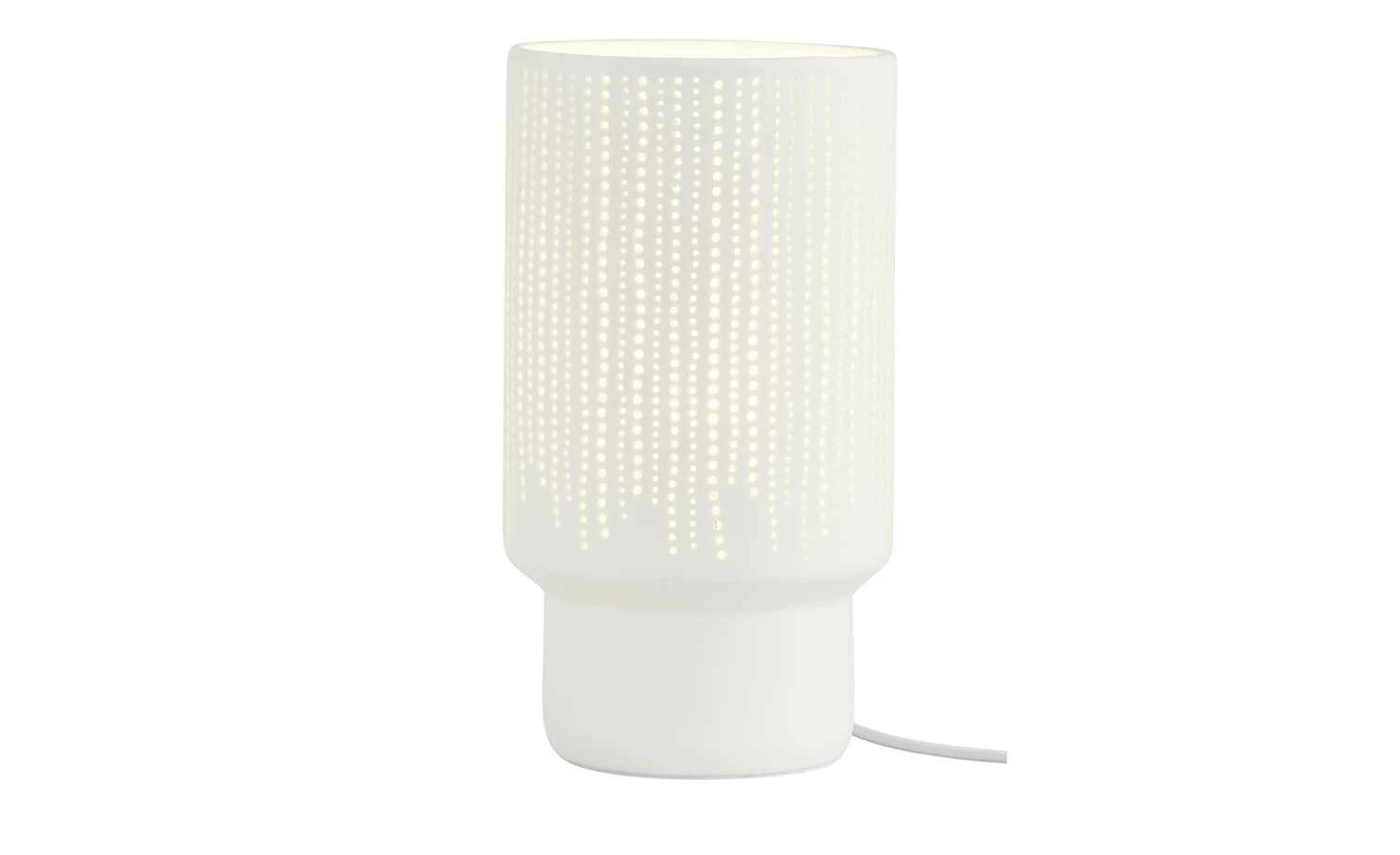 for friends Keramik-Tischleuchte, 1-flammig, weiß `Streifen´ | Streifen gestanzt 4 for friends Keramik-Tischleuchte, 1-flammig, weiß `Streifen´ | Streifen gestanzt – Bild 2