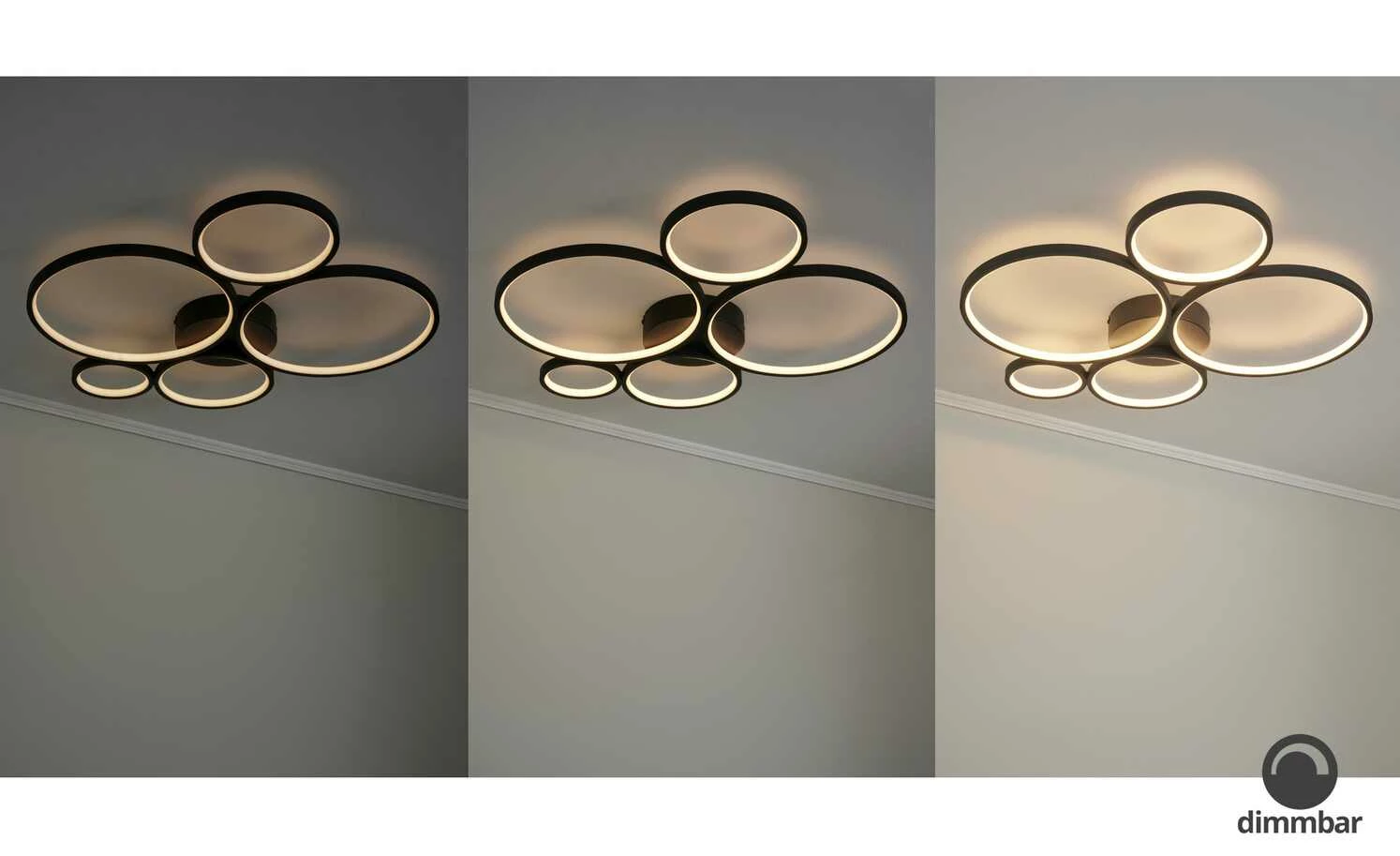 Trio LED-Deckenleuchte, Kreise, schwarz 9 Trio LED-Deckenleuchte, Kreise, schwarz – Bild 7