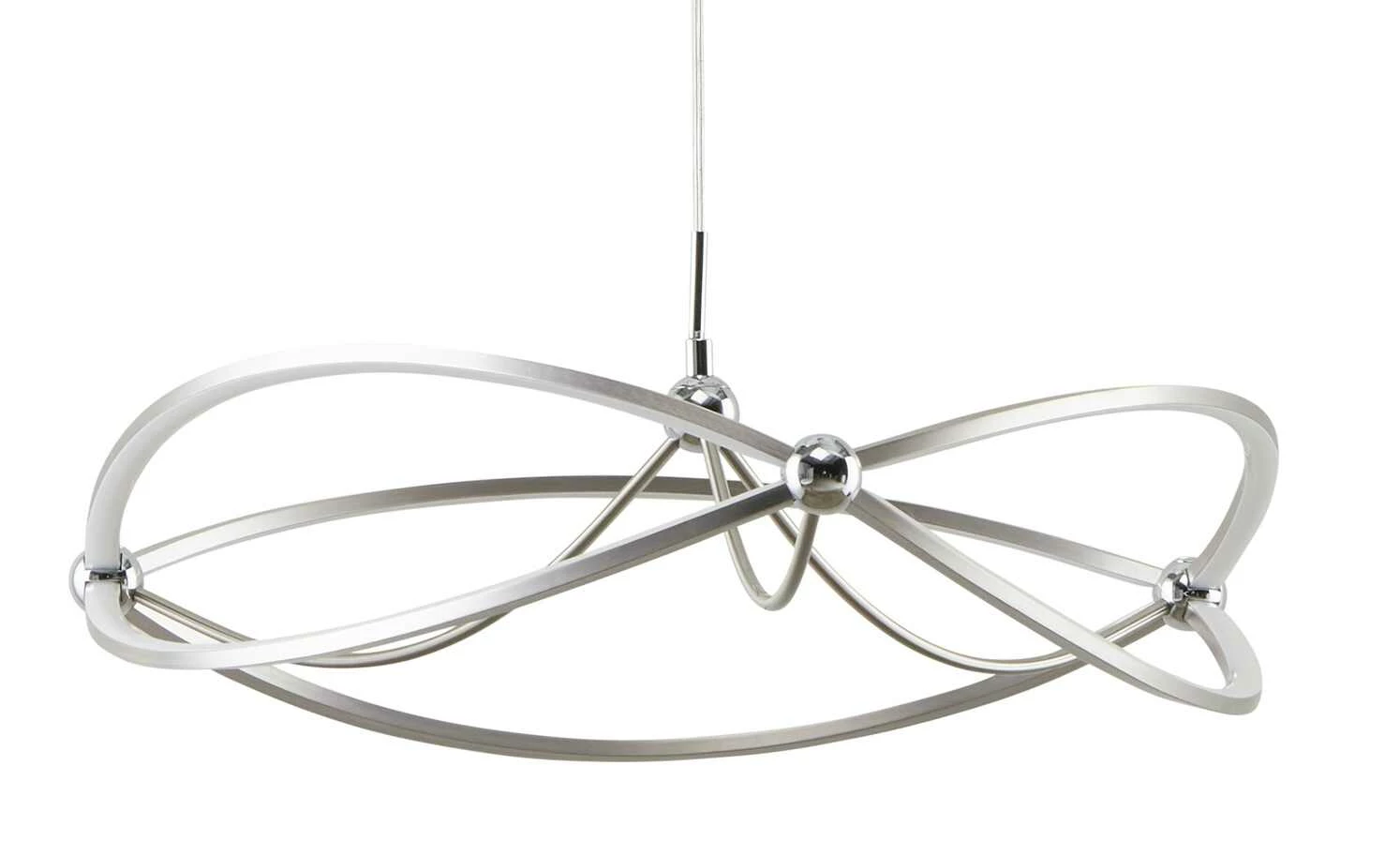 Trio LED-Pendelleuchte Nickel-matt geschwungen | silberfarben, Weiß 4 Trio LED-Pendelleuchte Nickel-matt geschwungen | silberfarben, Weiß – Bild 2