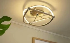 Innenleuchten Verkaufsladen 23 Trio LED-Deckenleuchte, Nickel-matt, geschwungen | silberfarben