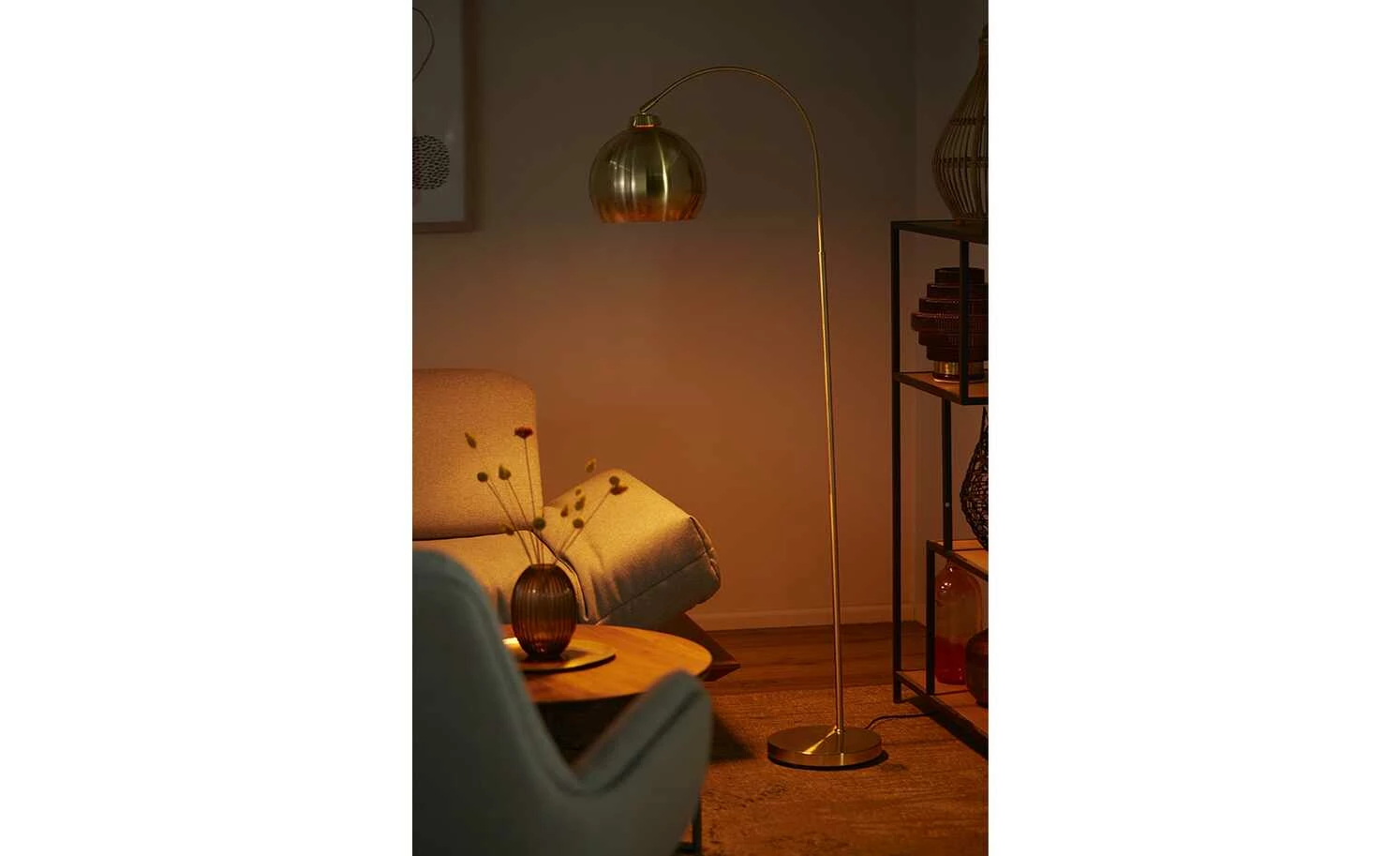 KHG Bogenleuchte, 1-flammig, messing-matt | Goldfarben 3 KHG Bogenleuchte, 1-flammig, messing-matt | Goldfarben