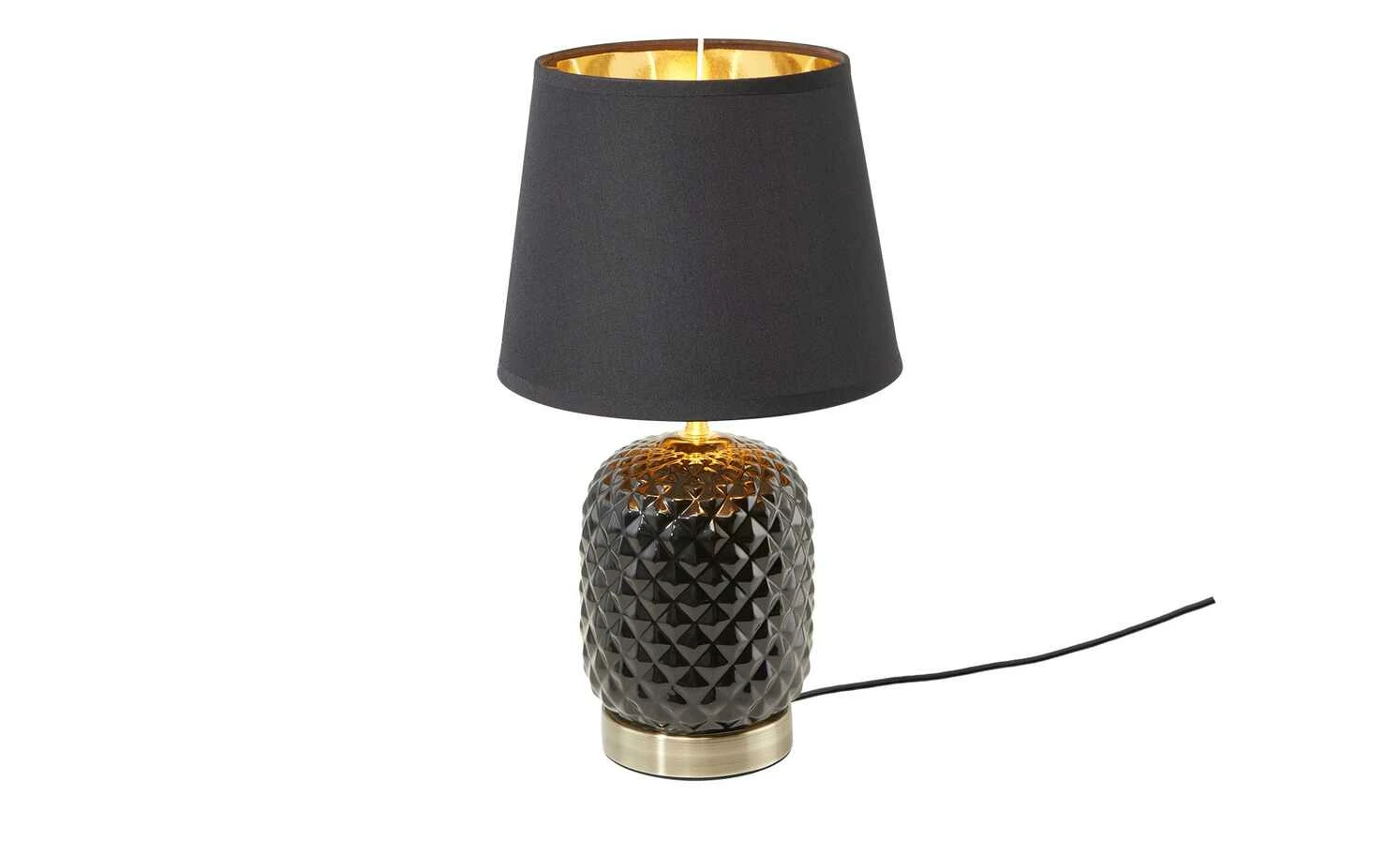 KHG Keramik-Tischleuchte, 1-flammig, schwarz 4 KHG Keramik-Tischleuchte, 1-flammig, schwarz – Bild 2