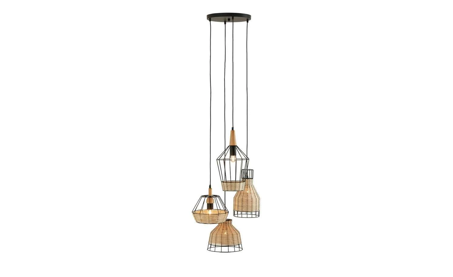 HOME STORY Rattan-Pendelleuchte, 4-flammig 15 HOME STORY Rattan-Pendelleuchte, 4-flammig – Bild 13