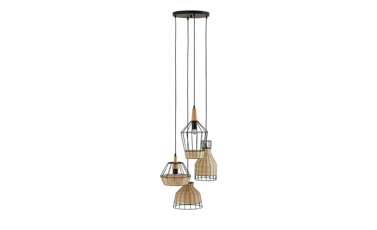 HOME STORY Rattan-Pendelleuchte, 4-flammig 16 HOME STORY Rattan-Pendelleuchte, 4-flammig – Bild 14