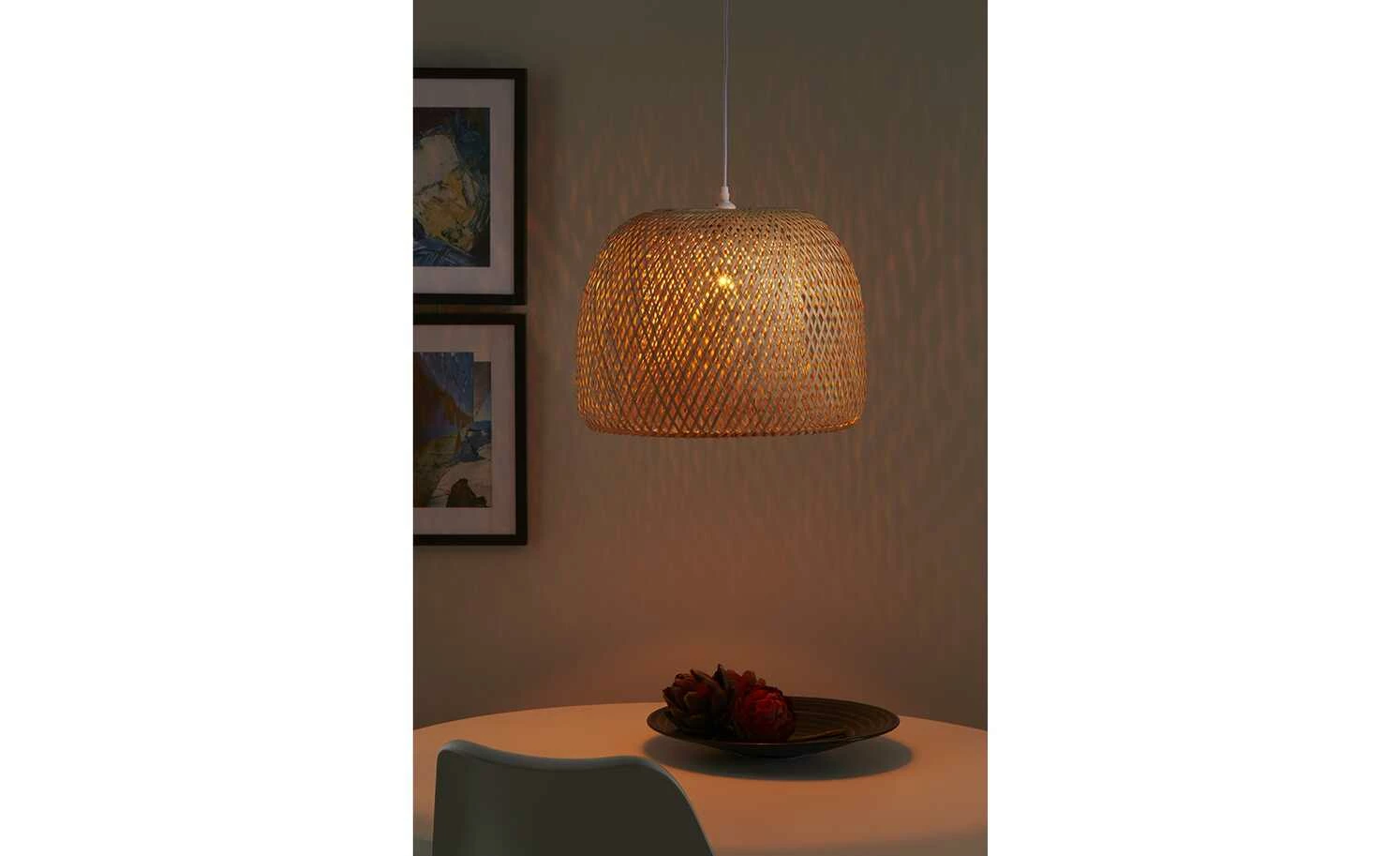 HOME STORY Rattan-Pendelleuchte, 4-flammig 3 HOME STORY Rattan-Pendelleuchte, 4-flammig