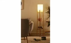 HOME STORY Stehleuchte, 1-flammig, Bambus mit Ablage