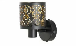 KHG Wandstrahler, 1-flammig, schwarz/gold mit Stanzung -Innenleuchten Verkaufsladen 11686601 1 202202221234