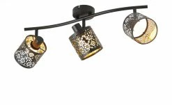 KHG Deckenstrahler, 3-flammig, schwarz/gold mit Stanzung -Innenleuchten Verkaufsladen 11686603 1 202202081235