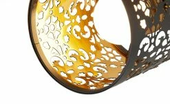 KHG Deckenstrahler, 3-flammig, schwarz/gold mit Stanzung -Innenleuchten Verkaufsladen 11686603 2 202202081235