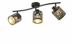 KHG Deckenstrahler, 3-flammig, schwarz/gold mit Stanzung -Innenleuchten Verkaufsladen 11686603 6 202202081235