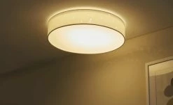 KHG Smart-Home Deckenleuchte, Stoffschirm weiß mit Stanzung -Innenleuchten Verkaufsladen 11686628 4 202205161235