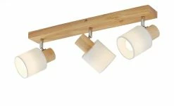 KHG Deckenstrahler, 3-flammig, Holz/ Stoffschirm weiß -Innenleuchten Verkaufsladen 11686651 4 202205022313