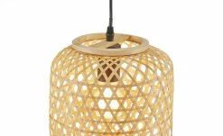 HOME STORY Pendelleuchte, 1-flammig, Bambus-Rattan geflochten natur | 125,5|cm -Innenleuchten Verkaufsladen 11686655 2 202202221234