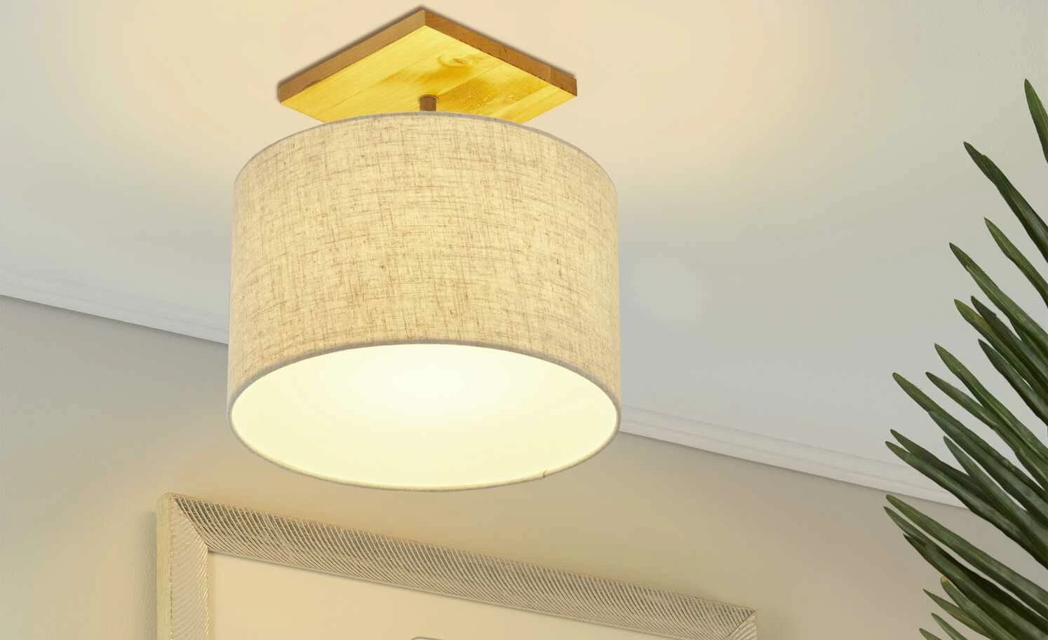 Trio Deckenleuchte, 1-flammig, Nickel-antik/ Holz 3 Trio Deckenleuchte, 1-flammig, Nickel-antik/ Holz