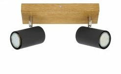 Trio Deckenspot, 2-flammig, schwarz / Eiche -Innenleuchten Verkaufsladen 11686693 4 202104291236