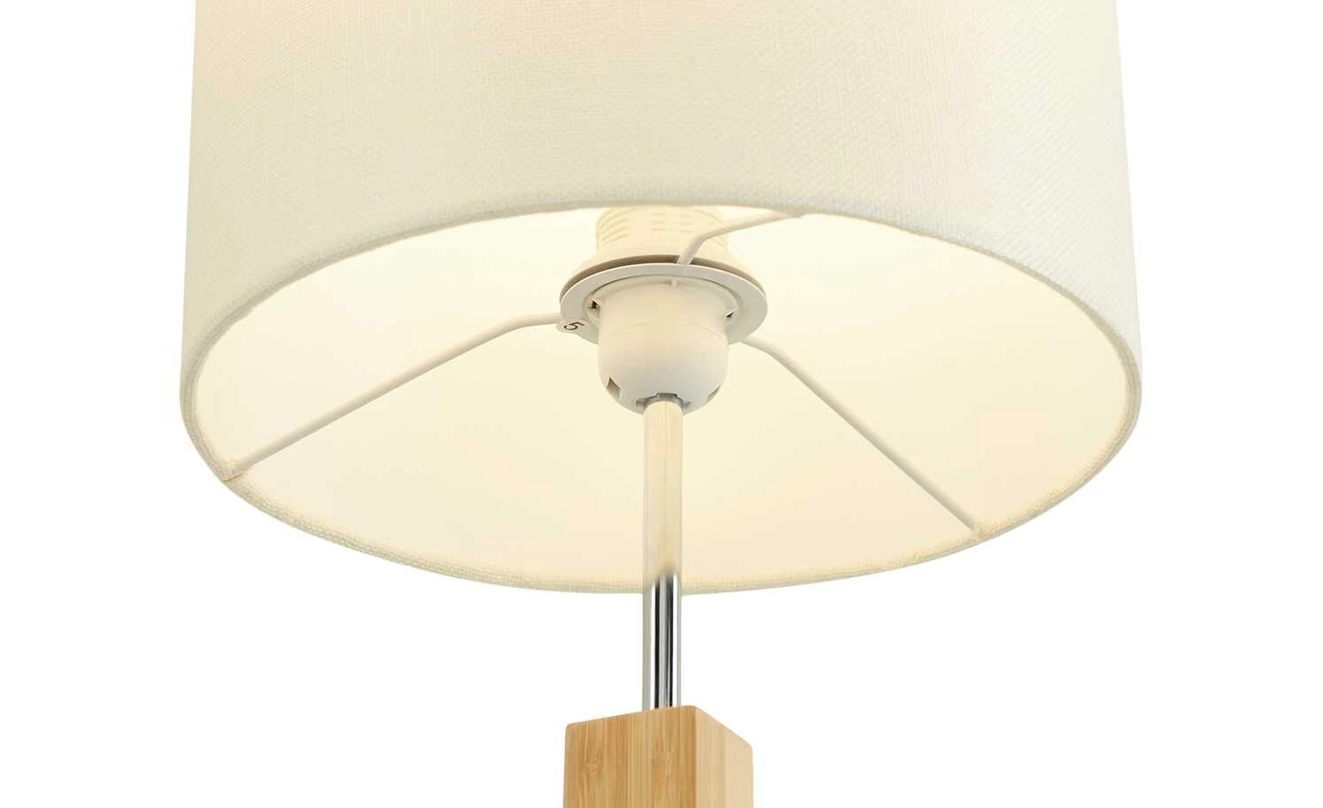 HOME STORY Tischleuchte, 1-flammig, Bambus/ Stoff natur 6 HOME STORY Tischleuchte, 1-flammig, Bambus/ Stoff natur – Bild 4