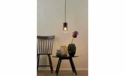 Trio Pendelleuchte, 1-flammig, Rauchglas schwarz