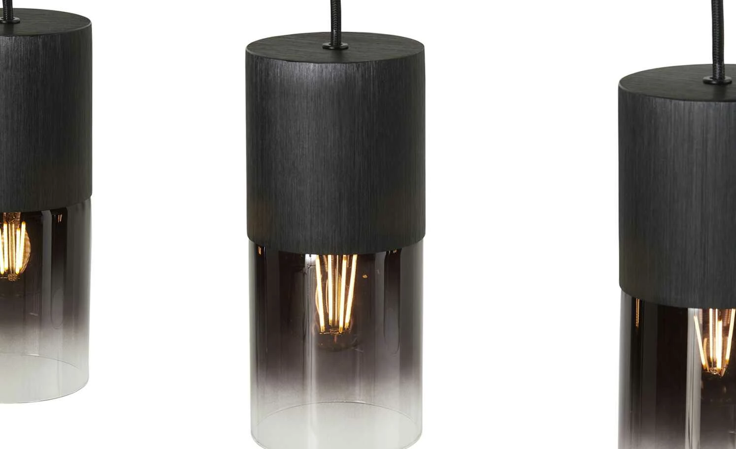 Trio Pendelleuchte, 4-flammig, Rauchglas schwarz 11 Trio Pendelleuchte, 4-flammig, Rauchglas schwarz – Bild 9