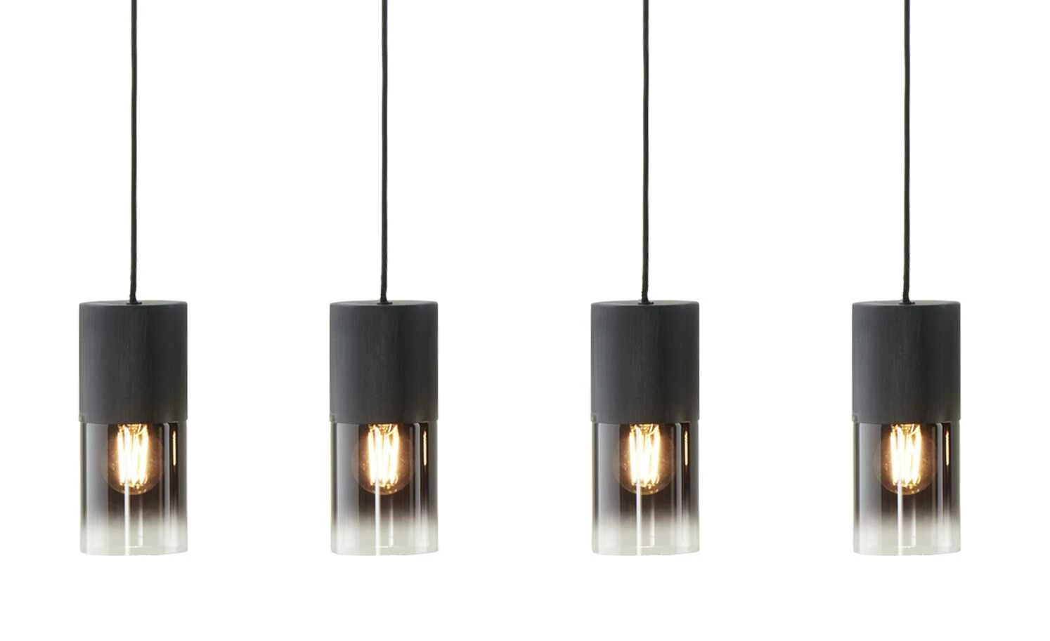 Trio Pendelleuchte, 4-flammig, Rauchglas schwarz 4 Trio Pendelleuchte, 4-flammig, Rauchglas schwarz – Bild 2