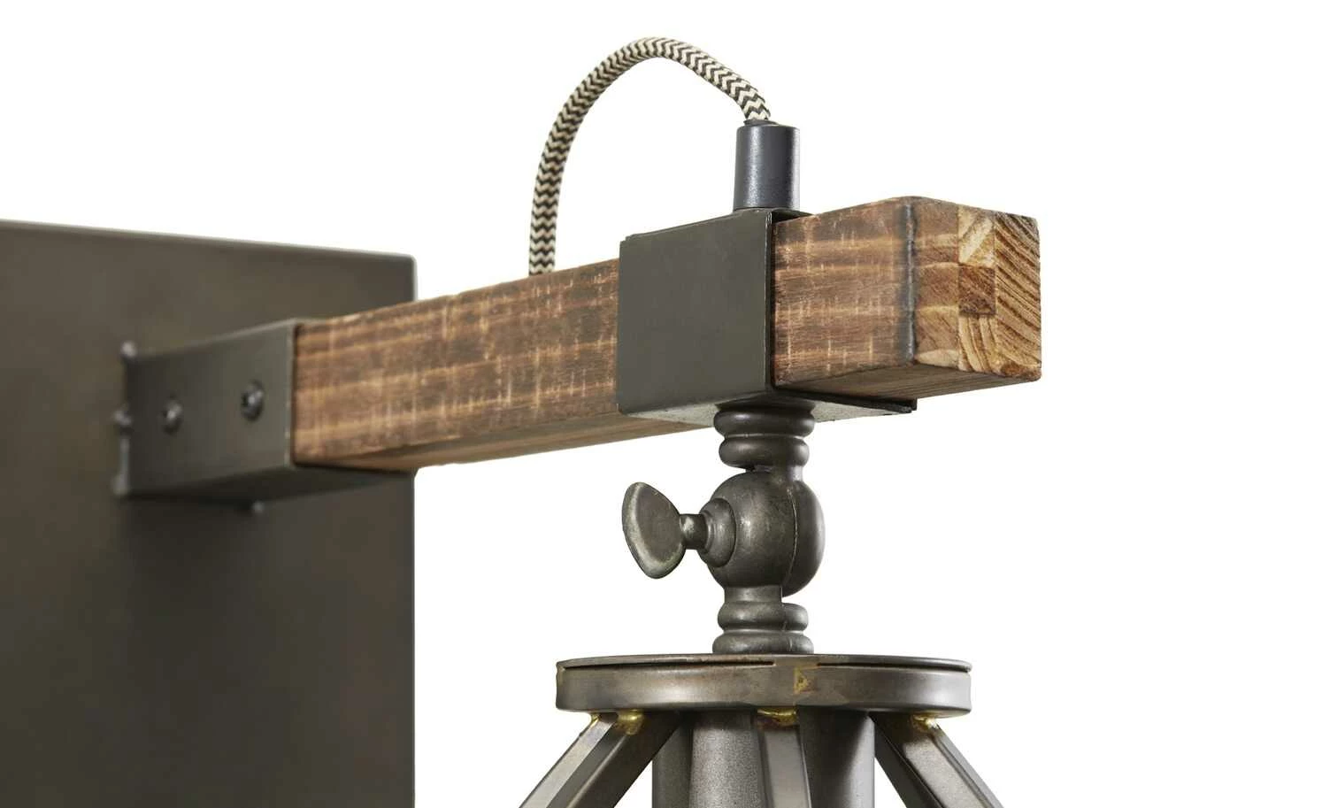 Wandleuchte, 1-flammig, schwarz/holz 8 Wandleuchte, 1-flammig, schwarz/holz – Bild 6