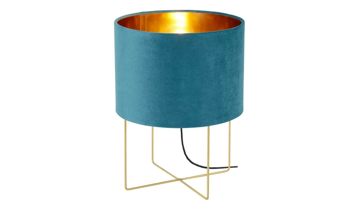 Fischer-Honsel Tischleuchte, 1-flammig, türkis Samt `klein´ | 32|cm Blau, Grün 8 Fischer-Honsel Tischleuchte, 1-flammig, türkis Samt `klein´ | 32|cm Blau, Grün – Bild 6