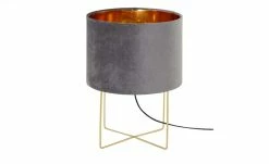 Fischer-Honsel Tischleuchte, 1-flammig, grau Samt `klein´ | 32|cm Grau -Innenleuchten Verkaufsladen 11686924 5 202112281240