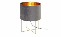 Fischer-Honsel Tischleuchte, 1-flammig, grau Samt `klein´ | 32|cm Grau -Innenleuchten Verkaufsladen 11686924 7 202112281240