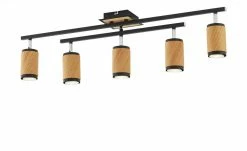 Deckenstrahler, 5-flammig, Eiche / schwarz -Innenleuchten Verkaufsladen 11686936 2 202203081236