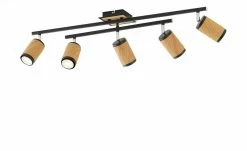 Deckenstrahler, 5-flammig, Eiche / schwarz -Innenleuchten Verkaufsladen 11686936 5 202203081236