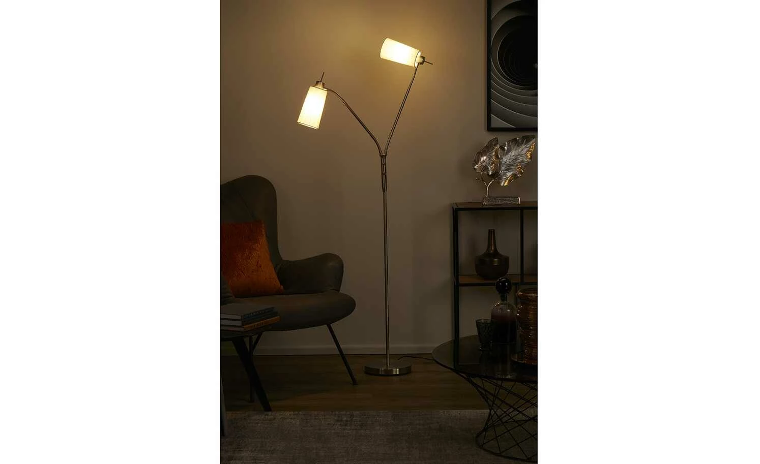 Leseleuchte, 2-flammig, Nickel-matt 3 Leseleuchte, 2-flammig, Nickel-matt