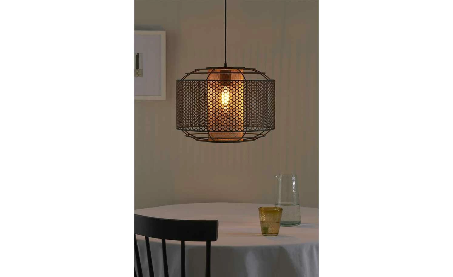 Pendelleuchte, 1-flammig, Metall schwarz/goldfarben 3 Pendelleuchte, 1-flammig, Metall schwarz/goldfarben