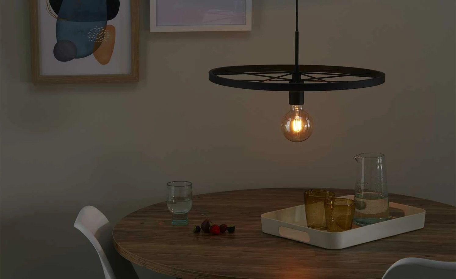 Pendelleuchte, 1-flammig, `Radspeiche` schwarz 3 Pendelleuchte, 1-flammig, `Radspeiche` schwarz