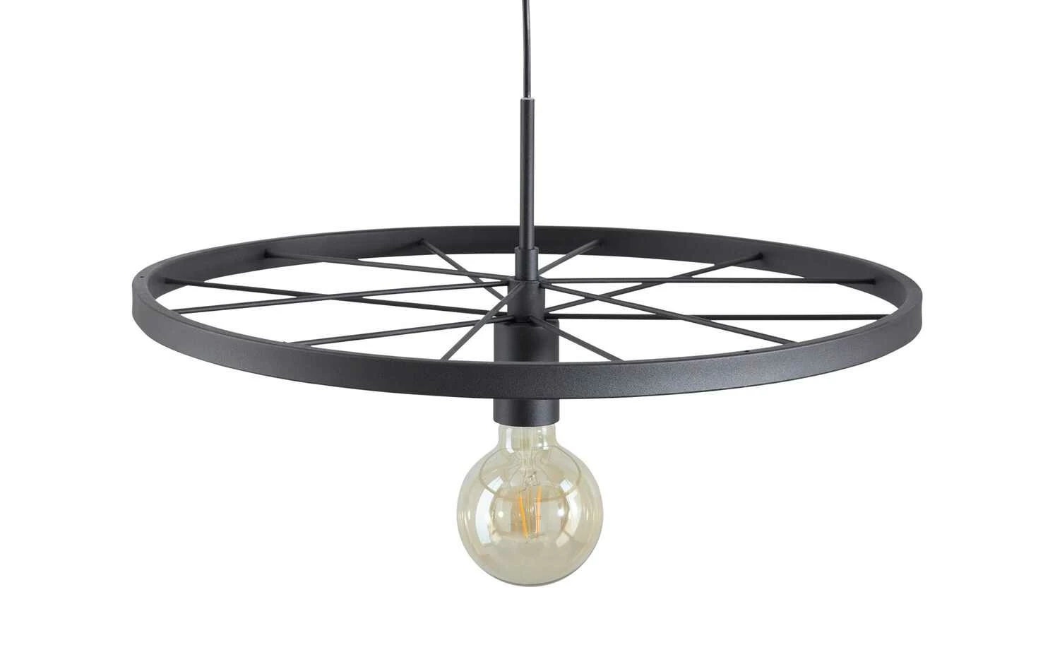 Pendelleuchte, 1-flammig, `Radspeiche` schwarz 4 Pendelleuchte, 1-flammig, `Radspeiche` schwarz – Bild 2