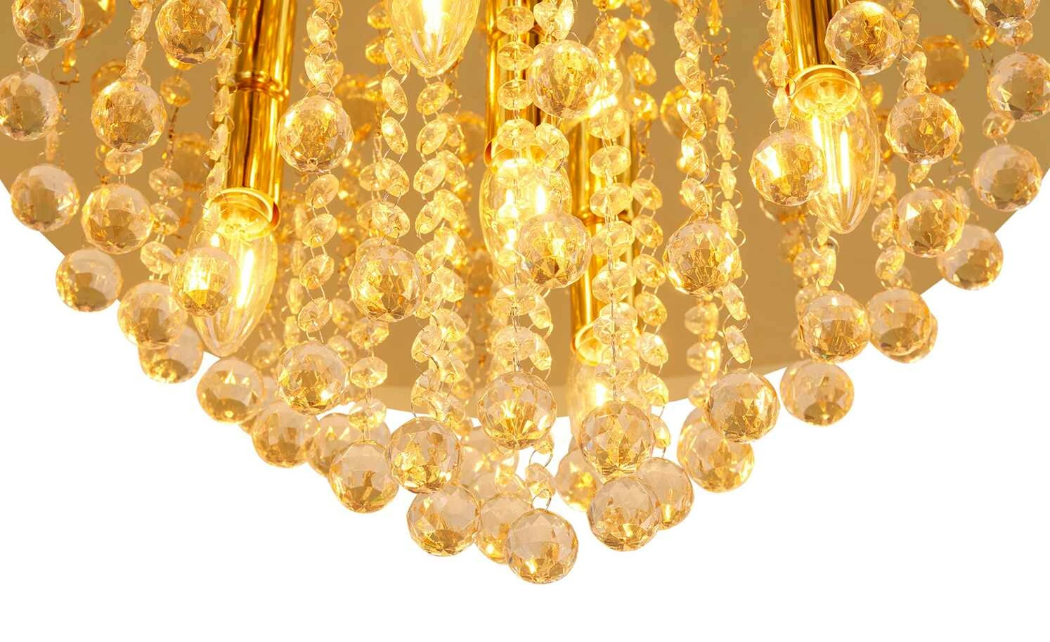 Deckenleuchte, 5-flammig, Beahang goldfarben 5 Deckenleuchte, 5-flammig, Beahang goldfarben – Bild 3