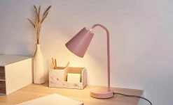 Tischleuchte, 1-flammig, Metall/ rosa