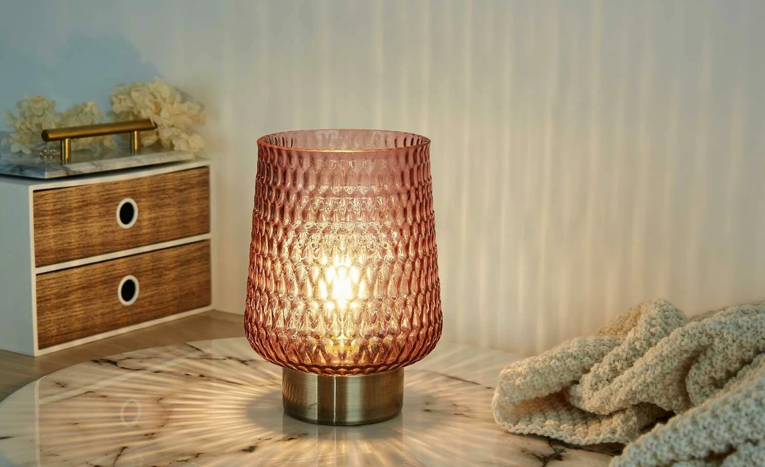 Mobile-Tischleuchte, Glas rosa, groß | Rosa 21|cm 3 Mobile-Tischleuchte, Glas rosa, groß | Rosa 21|cm