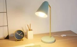 Tischleuchte, 1-flammig, hellblau/goldfarben -Innenleuchten Verkaufsladen 11686984 2 202109061235