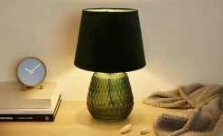 Tischleuchte, 1-flammig, Samt/Glas grün -Innenleuchten Verkaufsladen 11686986 1 202109061235