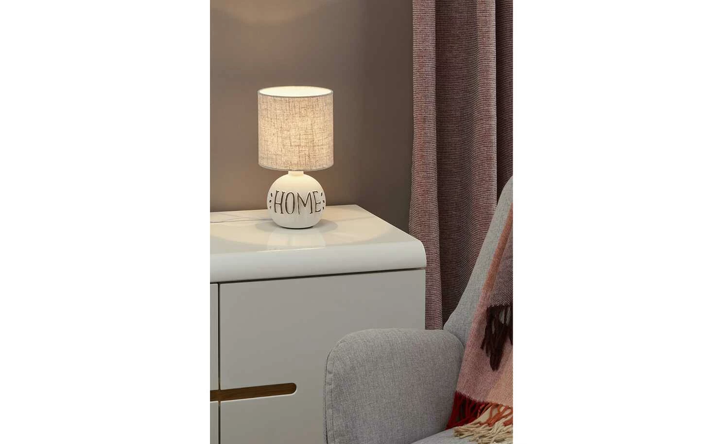 Trio Keramik-Tischleuchte, 1-flammig, grau ´Home` 3 Trio Keramik-Tischleuchte, 1-flammig, grau ´Home`