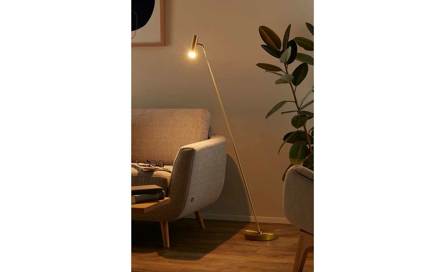 B-Leuchten LED-Stehleuchte, 1-flammig, messing 4 B-Leuchten LED-Stehleuchte, 1-flammig, messing – Bild 2