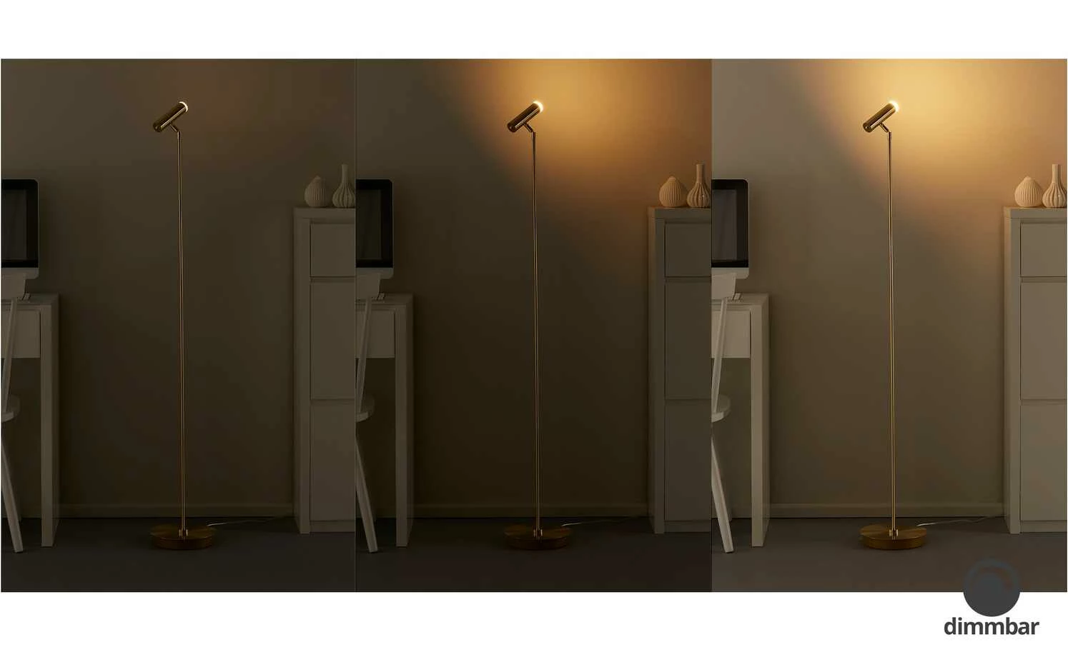 B-Leuchten LED-Stehleuchte, 1-flammig, messing 3 B-Leuchten LED-Stehleuchte, 1-flammig, messing